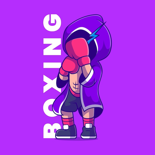 Cute boxer boxing illustration suitable for tshirt poster mascot sticker design