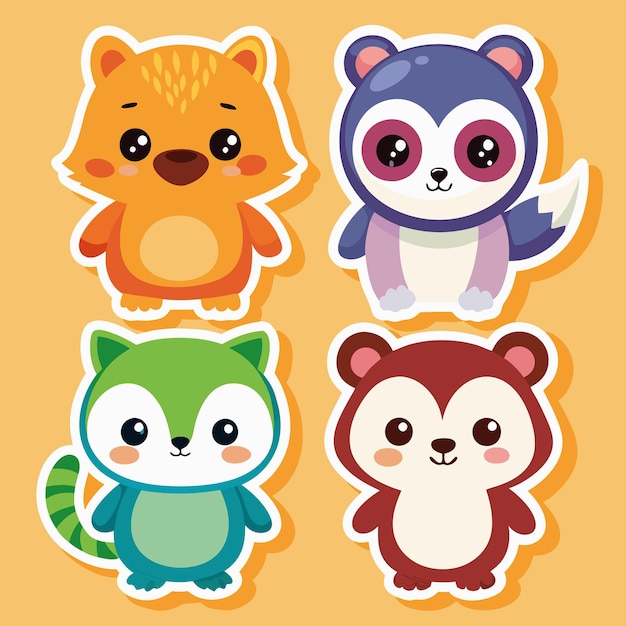 Cute Cartoon Animal Stickers