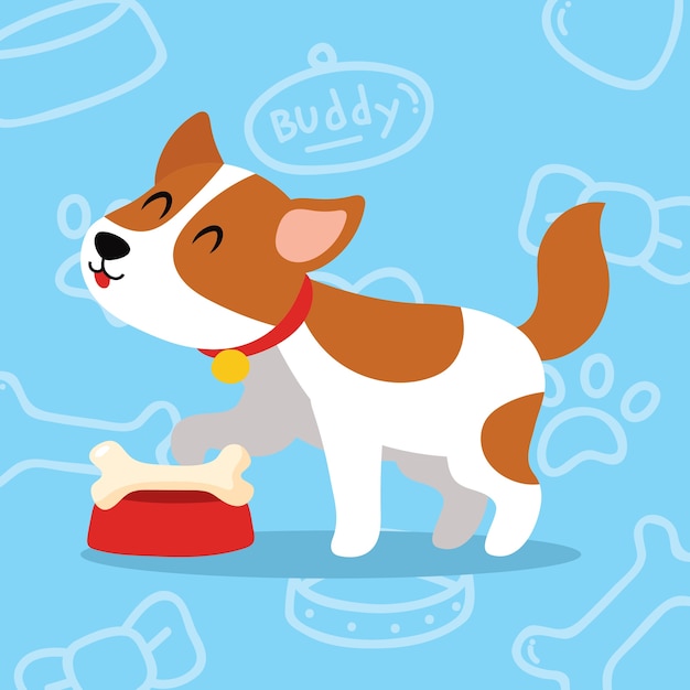 Cute cartoon dog illustration