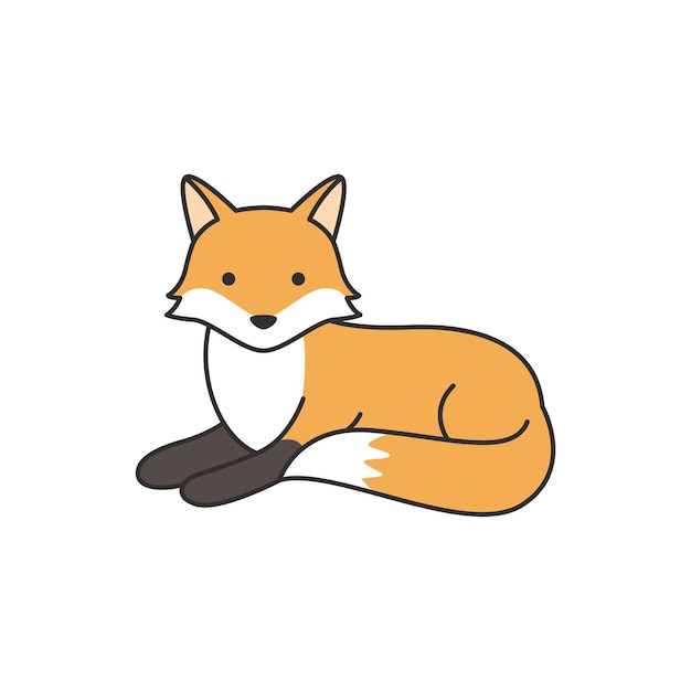 Cute cartoon fox vector illustration