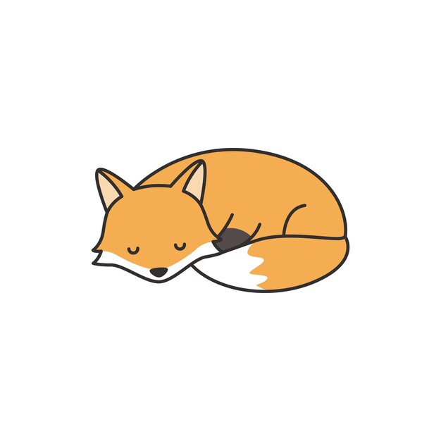 Vector cute cartoon fox vector illustration