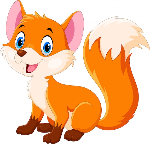 Vector cute cartoon fox
