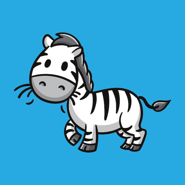 cute cartoon a little zebra vector