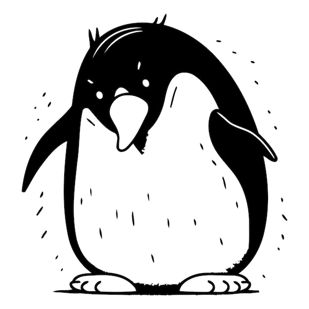 Cute cartoon penguin isolated on white background Vector illustration