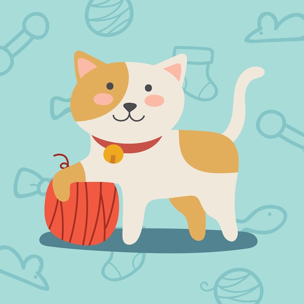 Cute cat cartoon illustration