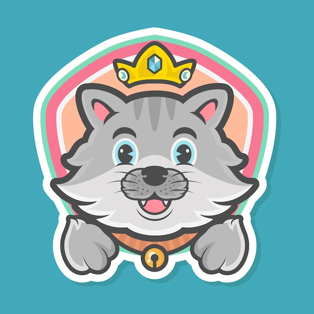 Cute Cat Cartoon Logo Mascot