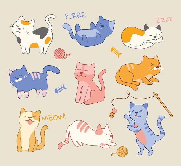 Cute Cat Sticker sets for stationery