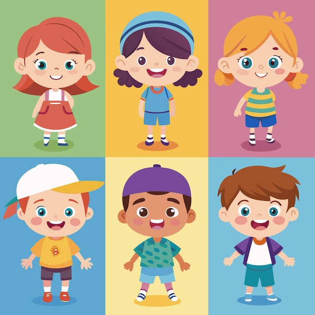 Vector cute child characters