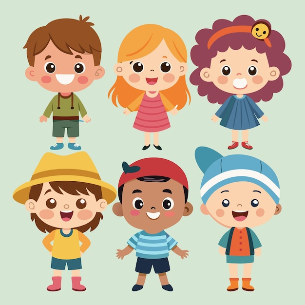 Vector cute child characters