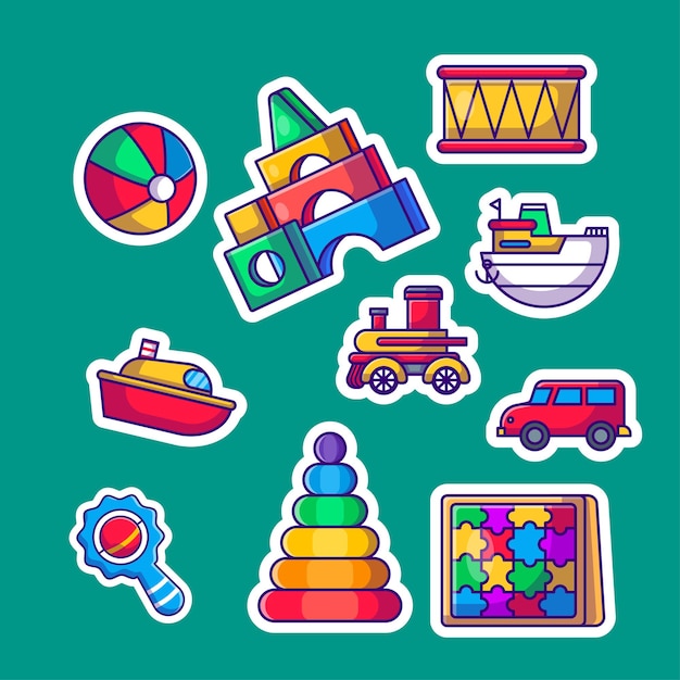 Cute Children Toys stickers pack collection