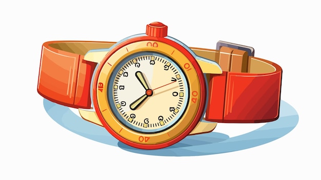 Vector cute childs wrist watch cartoon illustration