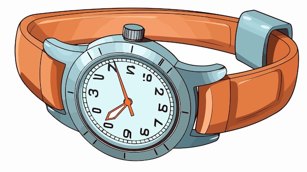 Vector cute childs wrist watch cartoon illustration