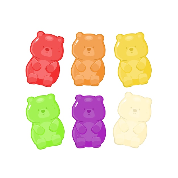 Vector cute collection of gummy bears