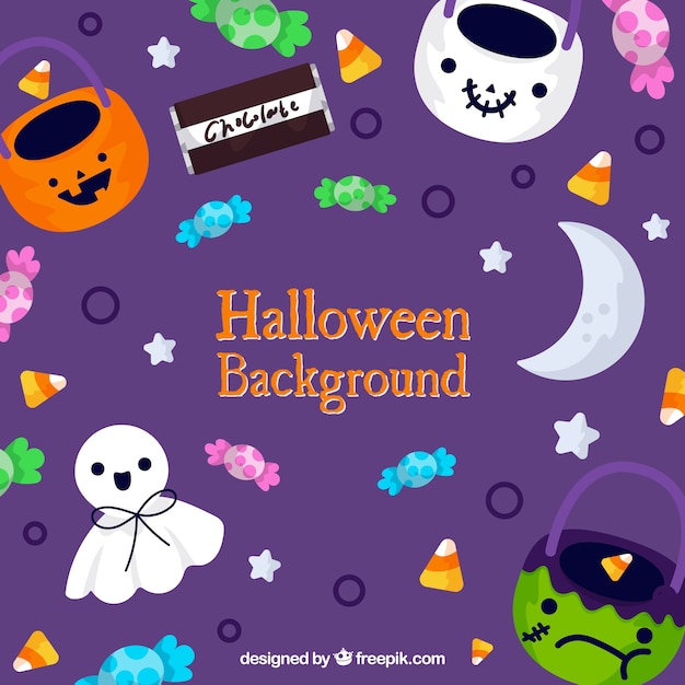 Cute colourful halloween background