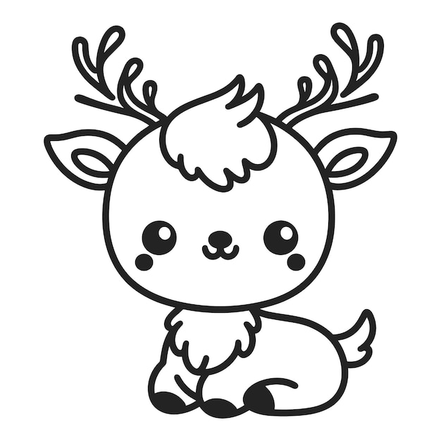 Cute Deer sketch hand drawn vector illustration