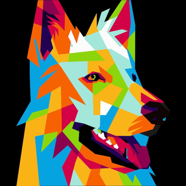 Cute dog in wpap art style eps file