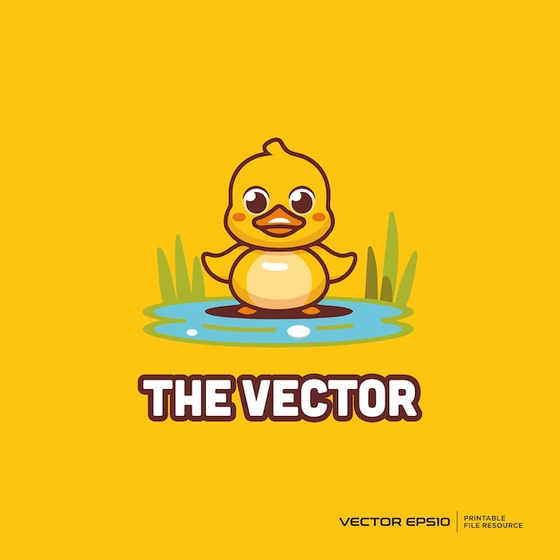 Vector cute duck mascot vector logo character cartoon illustration eps10