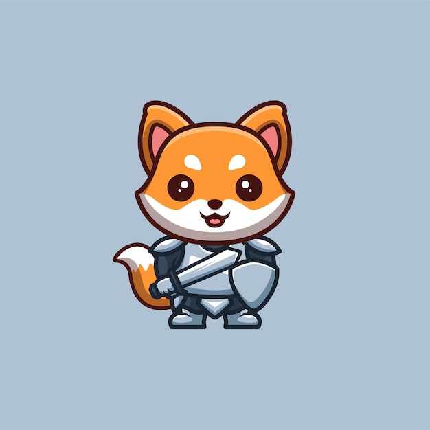 Cute Fox Kawaii Cartoon Mascot Logo