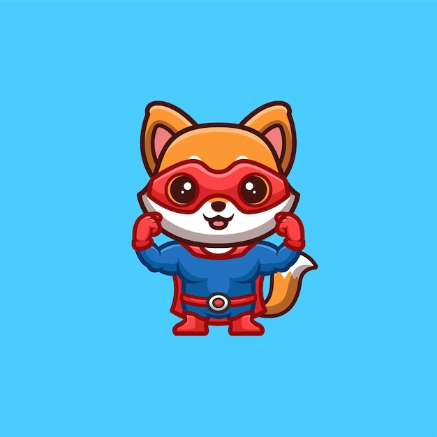 Cute Fox Kawaii Cartoon Mascot Logo