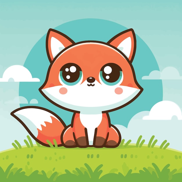 Vector cute fox