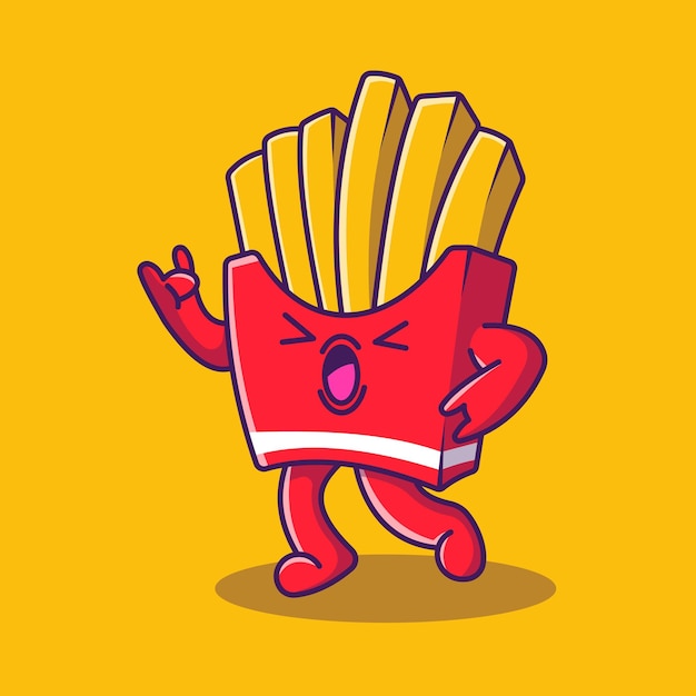 Vector cute french fries character