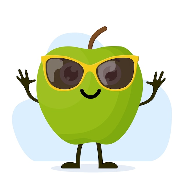 Cute and funny apple character