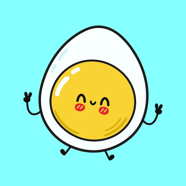 Cute funny jumping egg character