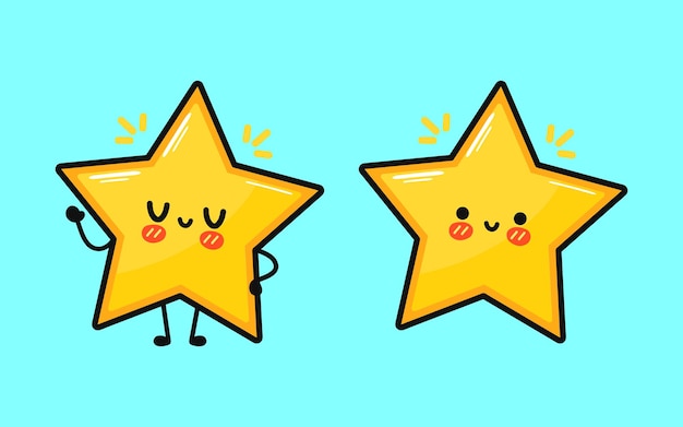 Cute funny star waving hand