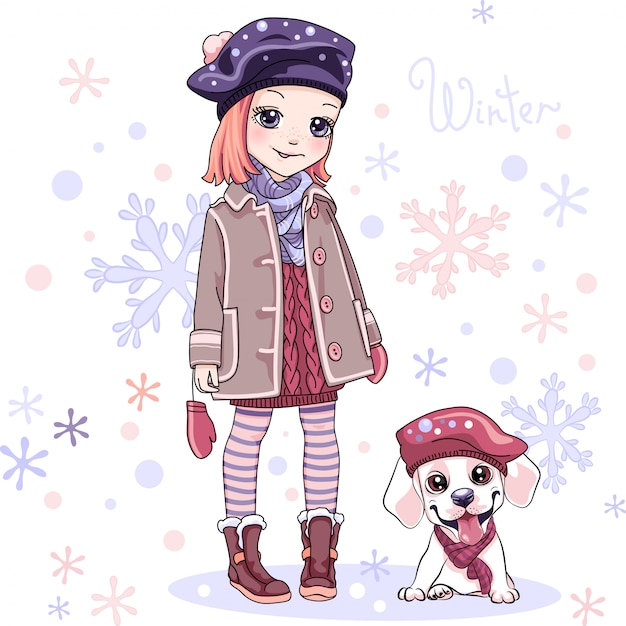  cute girl with dog