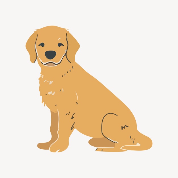 Vector cute golden retriever dog illustration vector