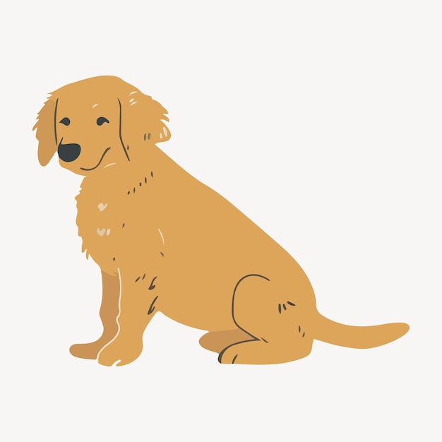 Vector cute golden retriever dog illustration vector