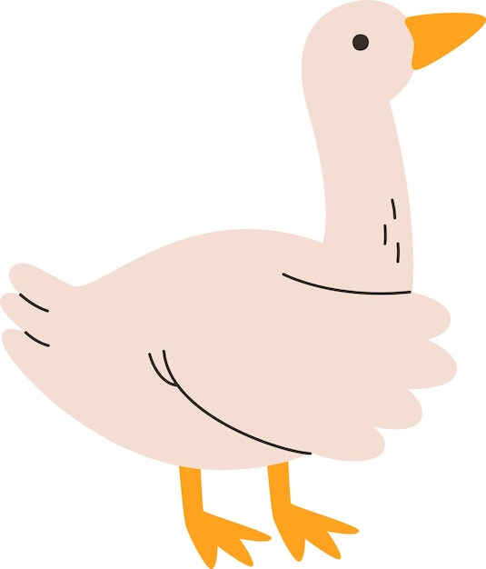 Vector cute goose giving hand