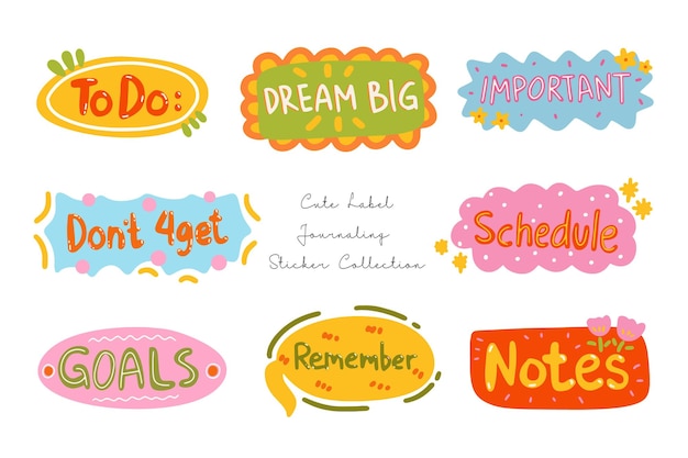 Vector cute groovy journal sticker clip art