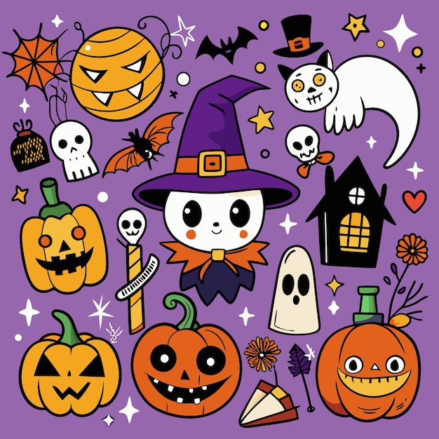 Cute Halloween Cartoon Illustration