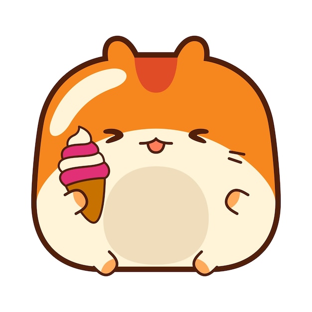 Cute Hamster in Cartoon Style