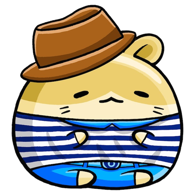 Cute Hamster wearing Summer Outfit in cartoon style