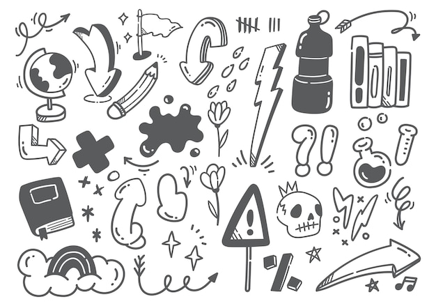 Cute Hand Drawn Doodle Arrow Scribble Element