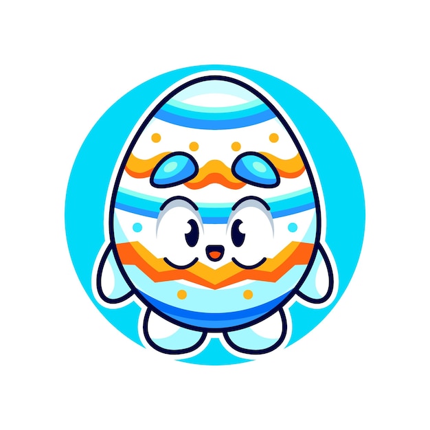 Cute happy easter egg cartoon vector icon illustration