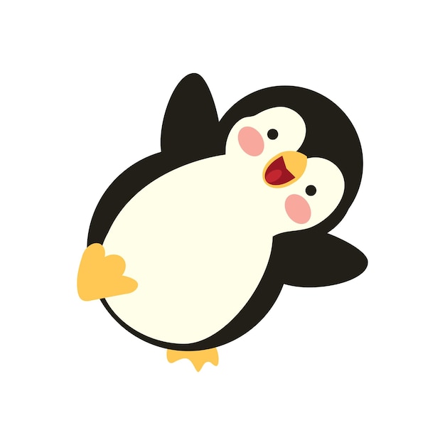 Vector cute happy penguin cartoon vector
