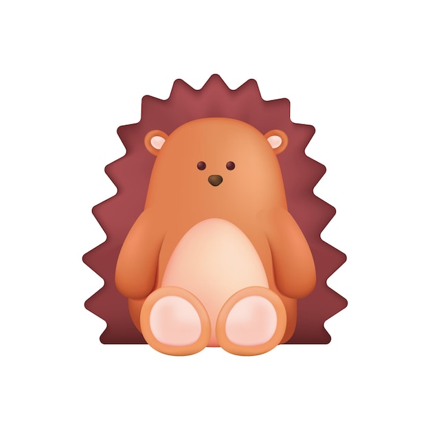 Cute hedgehog toy for children 3D illustration