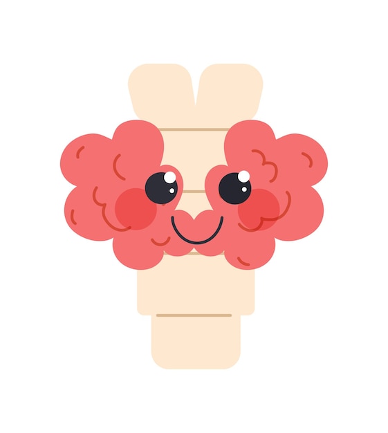 Cute human thyroid gland vector concept