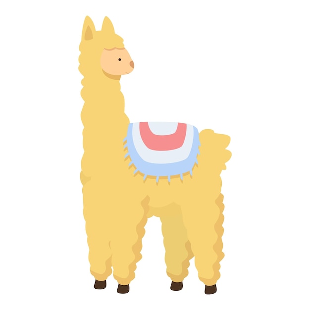 Cute illustrated alpaca with blanket