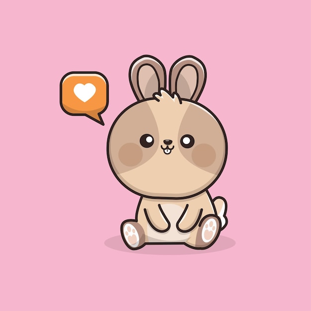 Cute kawaii rabbit illustration