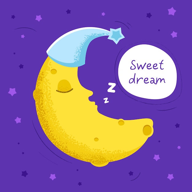 Cute moon illustration