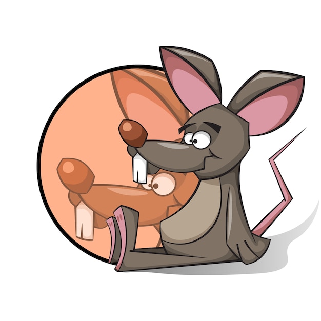 Cute mouse. Funny rat illustration.