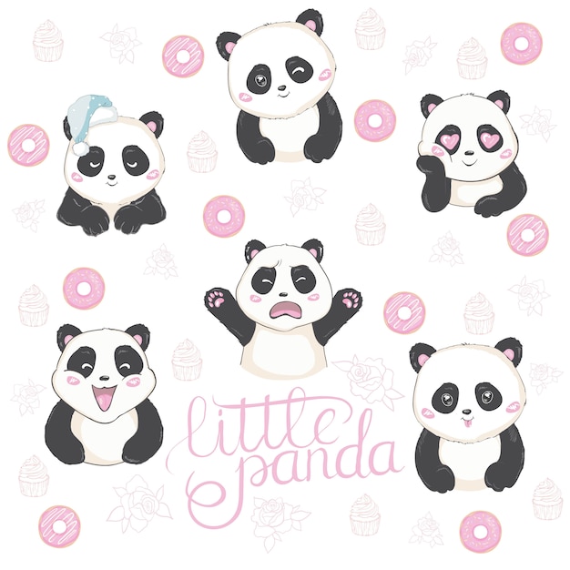 Vector cute panda illustration