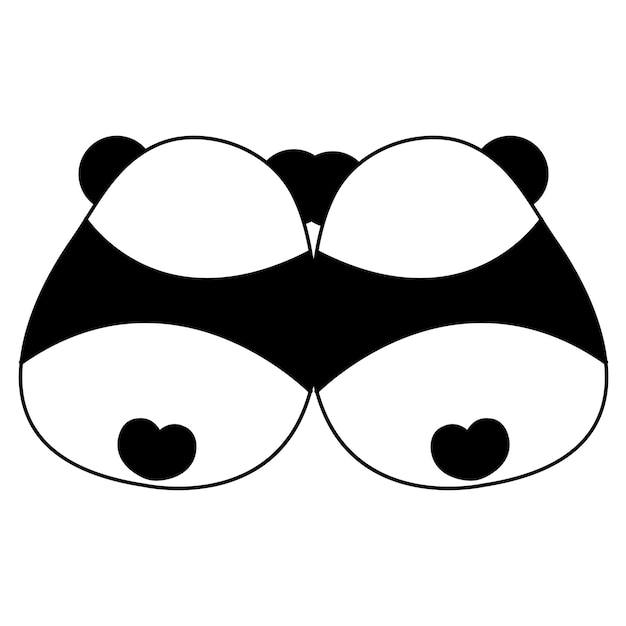 Cute panda love illustration Vector coloring pages