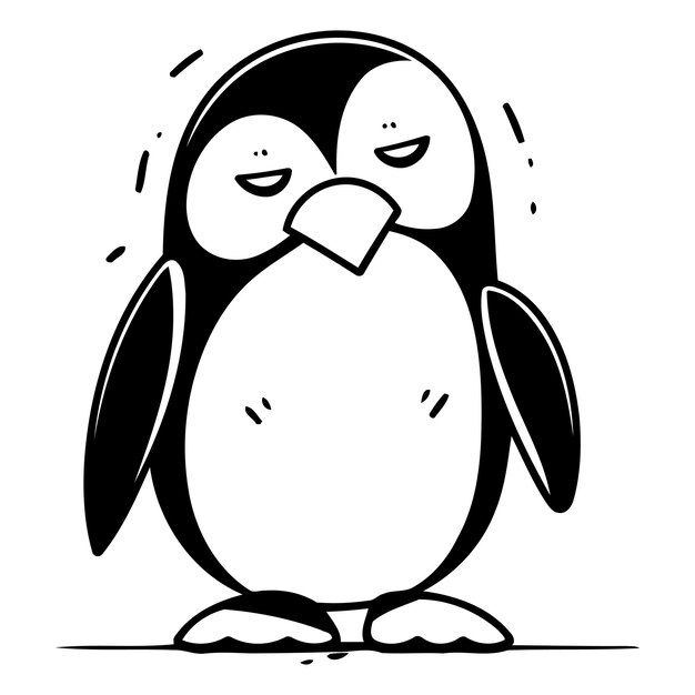 Cute penguin cartoon vector illustration Funny cartoon penguin