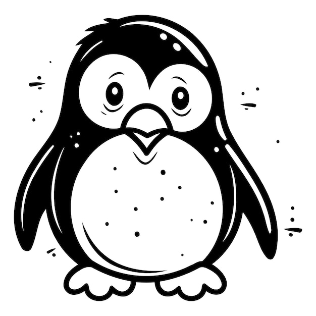 Cute penguin cartoon vector illustration isolated on a white background