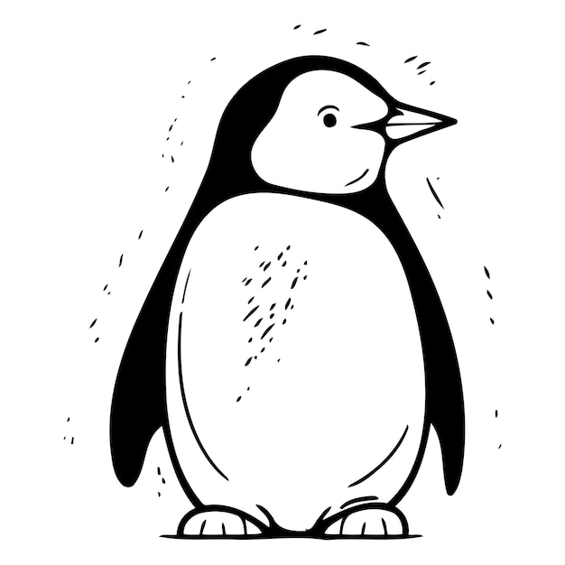 Vector cute penguin hand drawn vector illustration cartoon style